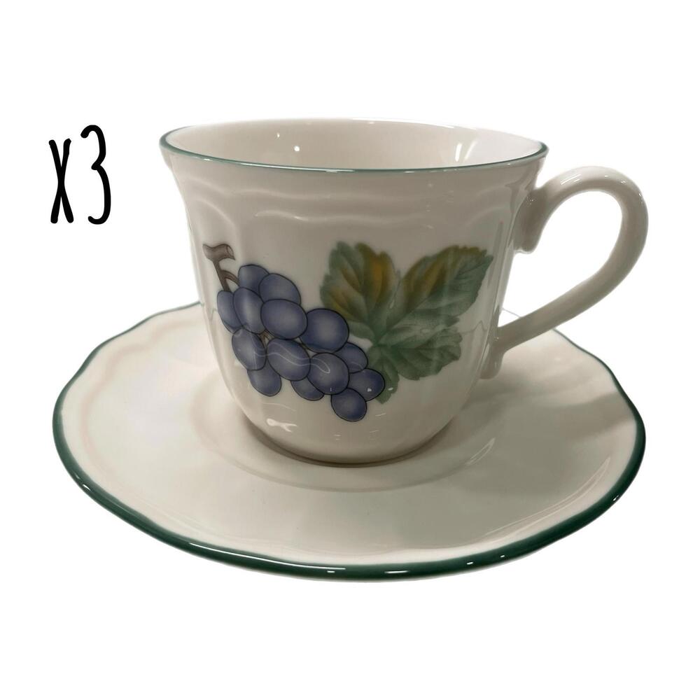 Set of 3 Epoch E801 Market Day Teacups & Saucers